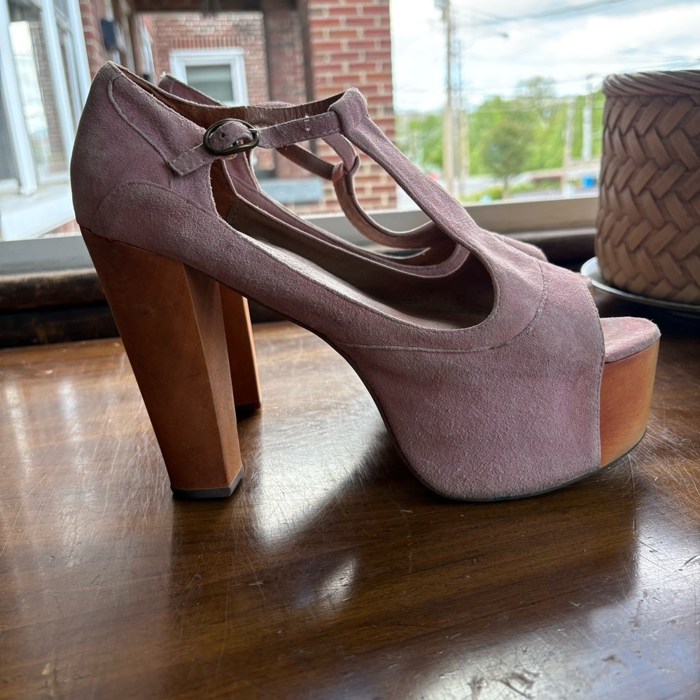Jeffrey Campbell Pink and Brown Platform Heels